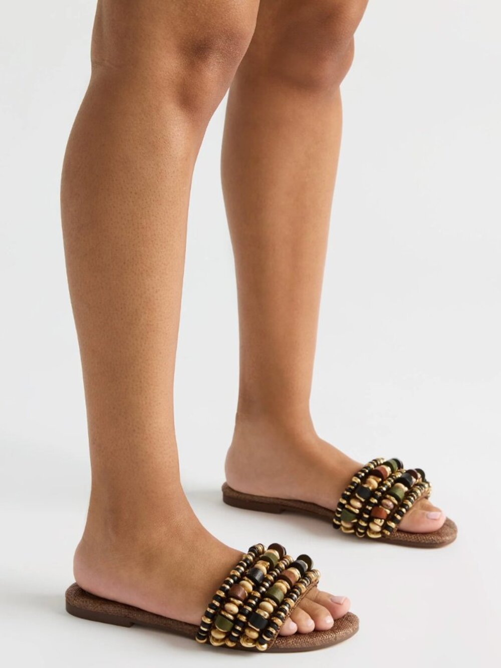 STEVE MADDEN Marika Beads Brown Raffia in Sz 11 - NIB!